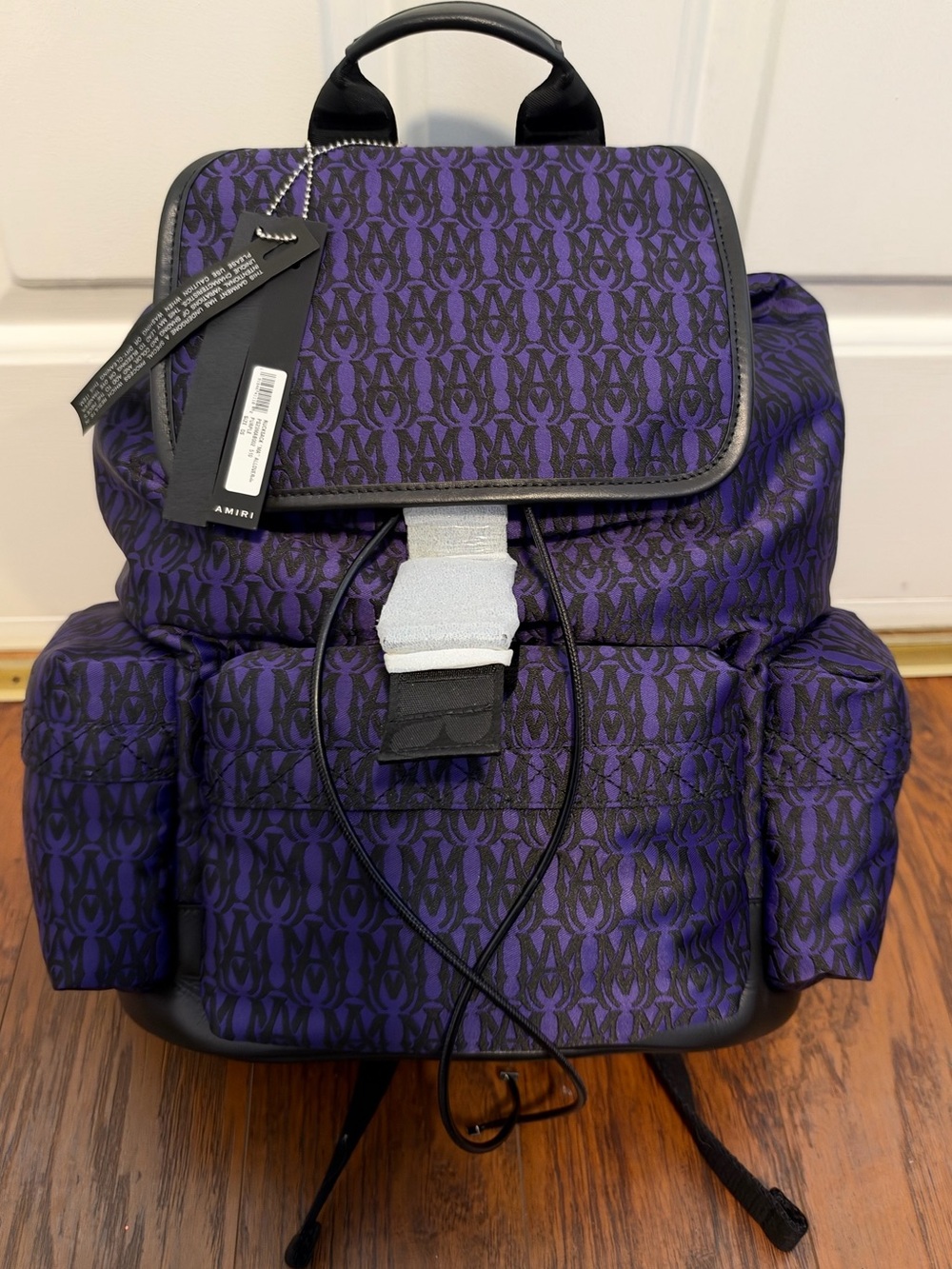 AMIRI Purple & Black Monogram Backpack